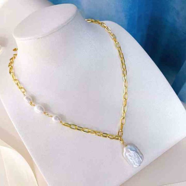 The Manufacturer's Special Selling square Baroque Pearl Necklace Natural Baroque Shaped Pearl Necklace Is for Women