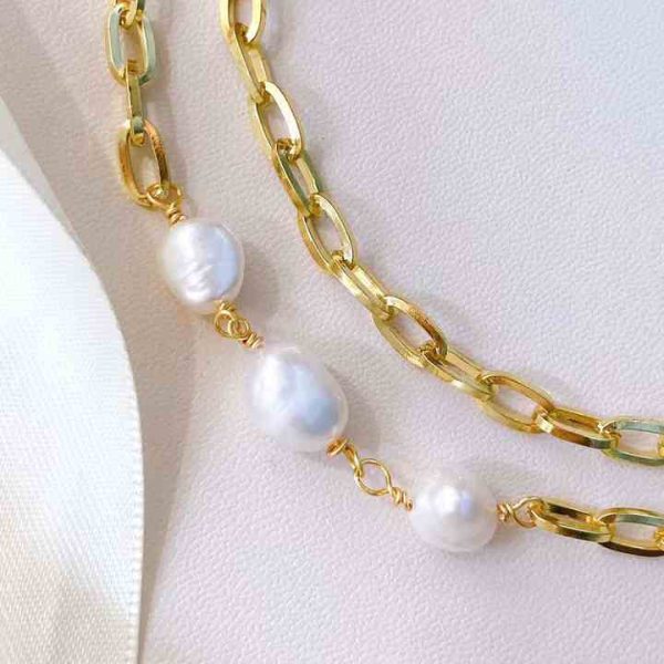 The Manufacturer's Special Selling square Baroque Pearl Necklace Natural Baroque Shaped Pearl Necklace Is for Women
