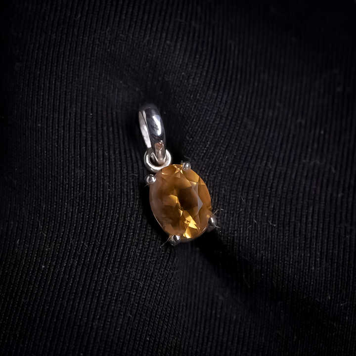 925 Sterling Silver Pendant Necklace with 18K Gold Plating DIY Natural Oval Citrine Gemstone Diamond Pearl Fashion Jewelry Charm