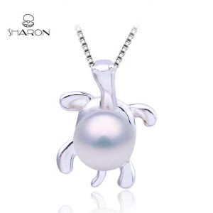Fashion Cute Jewelry Design 925 Sterling Silver Turtle Pearl Pendant