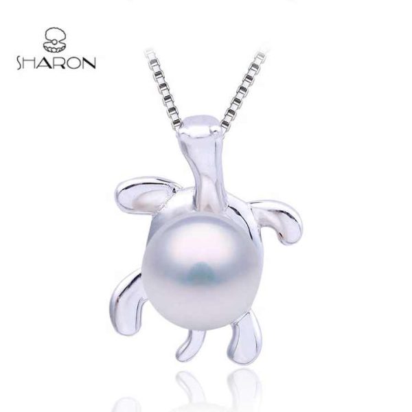 Fashion Cute Jewelry Design 925 Sterling Silver Turtle Pearl Pendant
