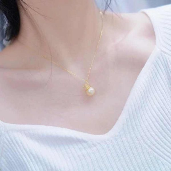 P1642 11-12mm DIY Natural Freshwater Pearl Charm Pendant Necklace Accessory 925 Sterling Silver Jewelry for Women Without Chain