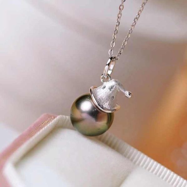 P1642 11-12mm DIY Natural Freshwater Pearl Charm Pendant Necklace Accessory 925 Sterling Silver Jewelry for Women Without Chain