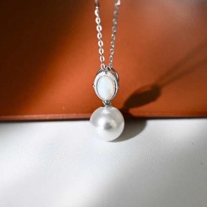 P1619 11-12mm DIY Natural Freshwater Pearl Charm Pendant Necklace Accessory 925 Sterling Silver Jewelry for Women Without Chain