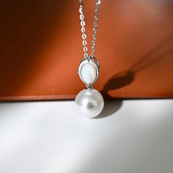 P1619 11-12mm DIY Natural Freshwater Pearl Charm Pendant Necklace Accessory 925 Sterling Silver Jewelry for Women Without Chain