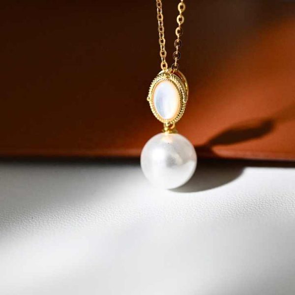 P1619 11-12mm DIY Natural Freshwater Pearl Charm Pendant Necklace Accessory 925 Sterling Silver Jewelry for Women Without Chain