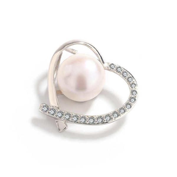 Custom logo love Heart Shape 925 Sterling Silver Freshwater Pearl Pendant for Women