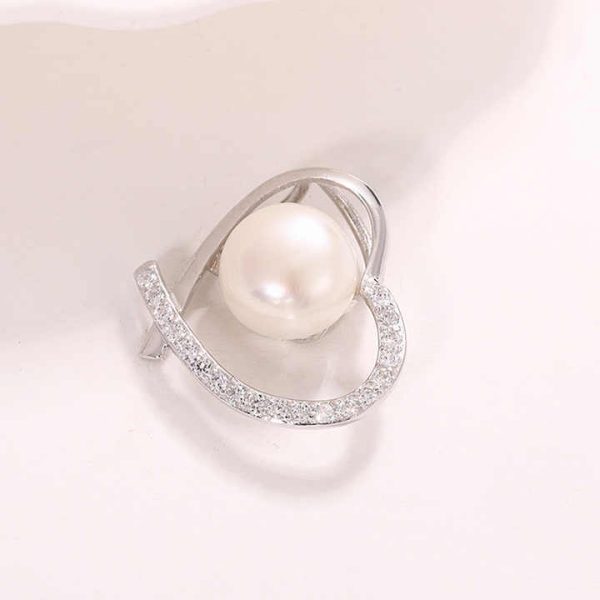 Custom logo love Heart Shape 925 Sterling Silver Freshwater Pearl Pendant for Women