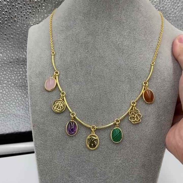 925 Sterling Silver Gold Plated Opal Pearl Solitaire Pendant - Constellation Claw Setting Charm Jewelry for Mother's Day Gift