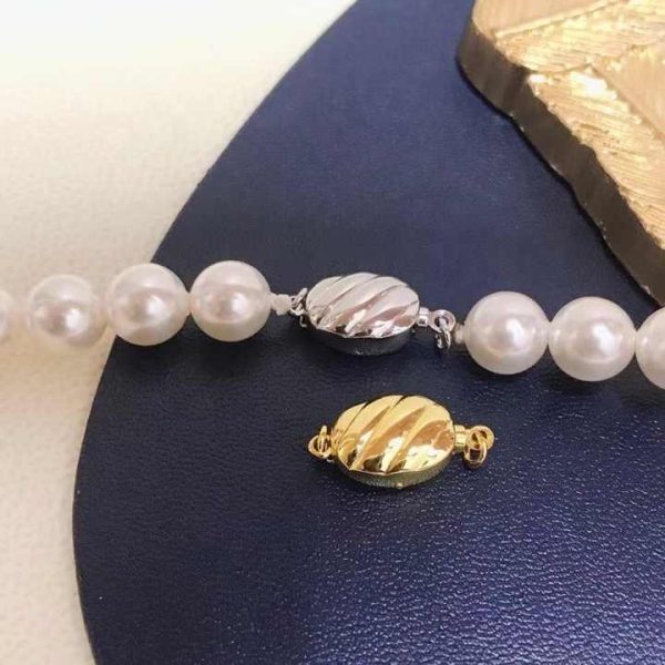 C019 925 Sterling Silver 18K Gold Plated Pearl Clasp for Jewelry Wholesale Metal Cord Ends Clasp Necklace or Bracelet Clasp