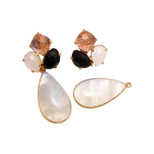 Pearl Shall Earrings Love Earrings Silver Love Knot Earrings