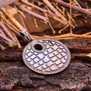 Luxury Diamond Micro Pave 925 Sterling Silver Pendant Unique Design Black Plated Fine Jewelry with Pearl Customizable Charms