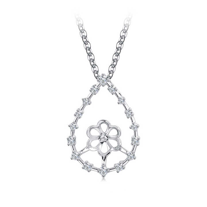 925 Sterling Silver Pendants Freshwater Mounting Jewellery Classical Pearl Necklace Handmade Components