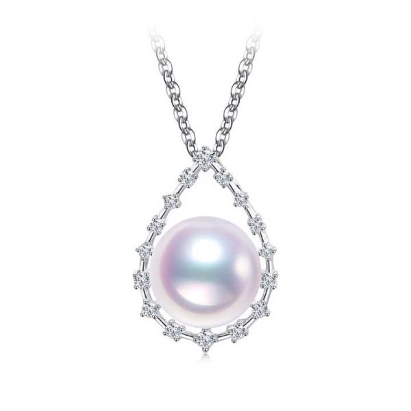 925 Sterling Silver Pendants Freshwater Mounting Jewellery Classical Pearl Necklace Handmade Components