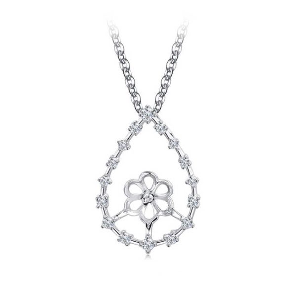 925 Sterling Silver Pendants Freshwater Mounting Jewellery Classical Pearl Necklace Handmade Components