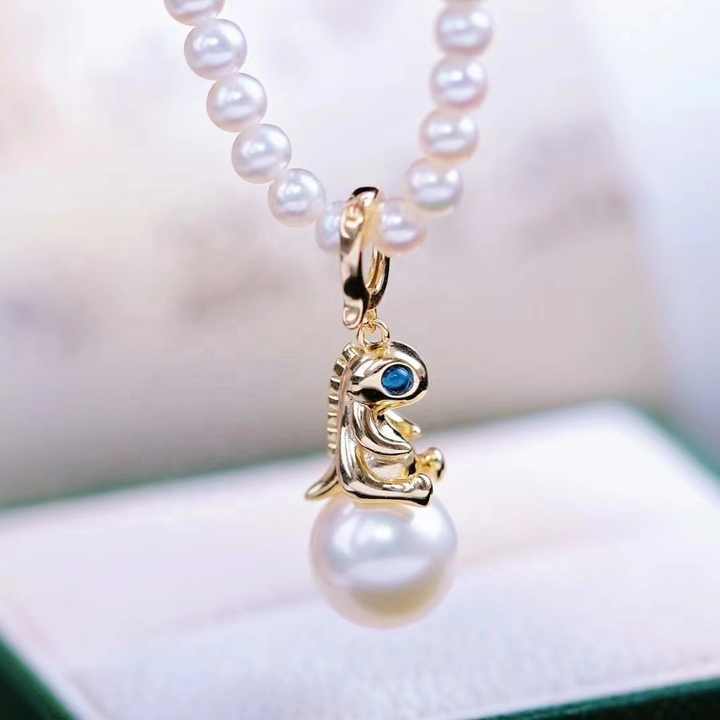 P5036 11-12mm Sterling Silver 18k Gold Plated Freshwater Pearl Beads Pendant Accessory DIY Mountings Wedding Jewelry Wholesale