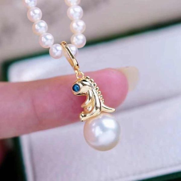 P5036 11-12mm Sterling Silver 18k Gold Plated Freshwater Pearl Beads Pendant Accessory DIY Mountings Wedding Jewelry Wholesale