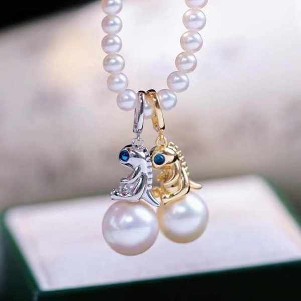 P5036 11-12mm Sterling Silver 18k Gold Plated Freshwater Pearl Beads Pendant Accessory DIY Mountings Wedding Jewelry Wholesale