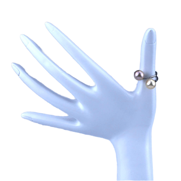 Customized Wholesale Minimalist 925 Sterling Silver Pearl Finger Rings for Girls Elegant Round Freshwater Pearl Ring