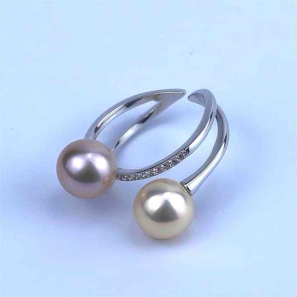Customized Wholesale Minimalist 925 Sterling Silver Pearl Finger Rings for Girls Elegant Round Freshwater Pearl Ring