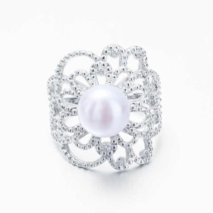 S925 Pure Silver Pearl Ring, Female Niche Design, Light Luxury, High-end Feeling, Cool Style, Instagram Trendy Fashion