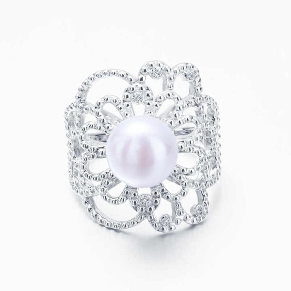 S925 Pure Silver Pearl Ring, Female Niche Design, Light Luxury, High-end Feeling, Cool Style, Instagram Trendy Fashion