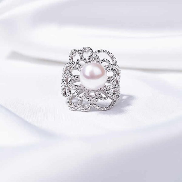 S925 Pure Silver Pearl Ring, Female Niche Design, Light Luxury, High-end Feeling, Cool Style, Instagram Trendy Fashion