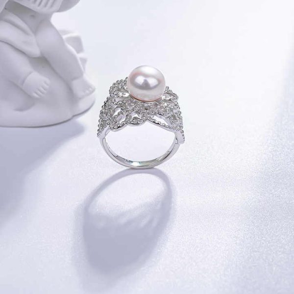 S925 Pure Silver Pearl Ring, Female Niche Design, Light Luxury, High-end Feeling, Cool Style, Instagram Trendy Fashion