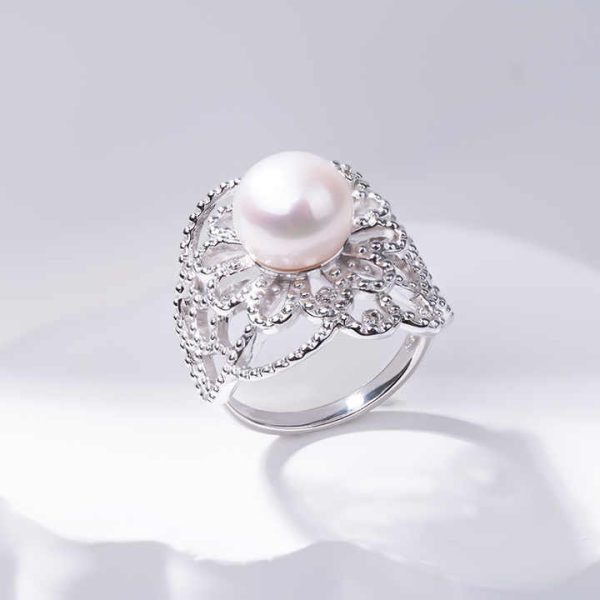 S925 Pure Silver Pearl Ring, Female Niche Design, Light Luxury, High-end Feeling, Cool Style, Instagram Trendy Fashion