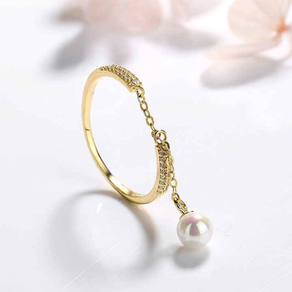 Fashion Adjustable Jewelry China Female Pearl Ring Designs for Women