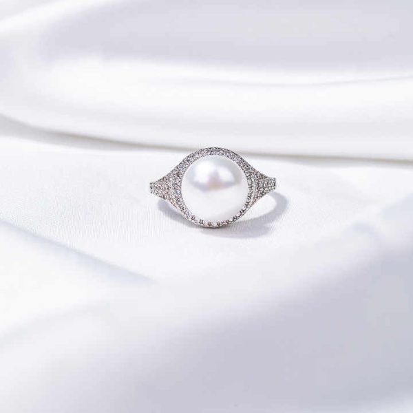 S925 Pure Silver Pearl Ring, Female Niche Design, Light Luxury, High-end Feeling, Cool Style, Instagram Trendy Fashion