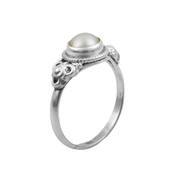 Hot Selling Beautiful Pearl Gemstone Ring Wholesale 925 Sterling Silver Jewelry Eternity Vermeil Rings Manufacturer
