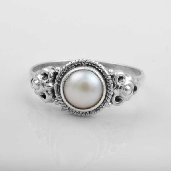 Hot Selling Beautiful Pearl Gemstone Ring Wholesale 925 Sterling Silver Jewelry Eternity Vermeil Rings Manufacturer