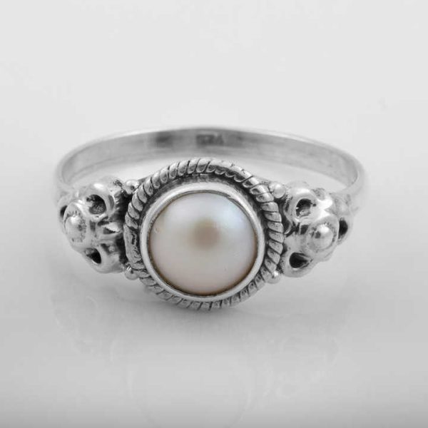 Hot Selling Beautiful Pearl Gemstone Ring Wholesale 925 Sterling Silver Jewelry Eternity Vermeil Rings Manufacturer