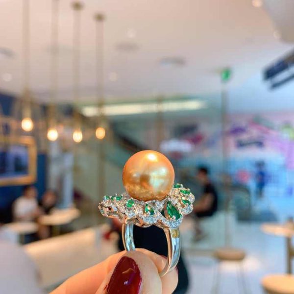 Natural Freshwater Pearl Ring 925 Sterling Silver Adjustable Size Women's Engagement Jewelry Ring Banquet Jewelry Ring