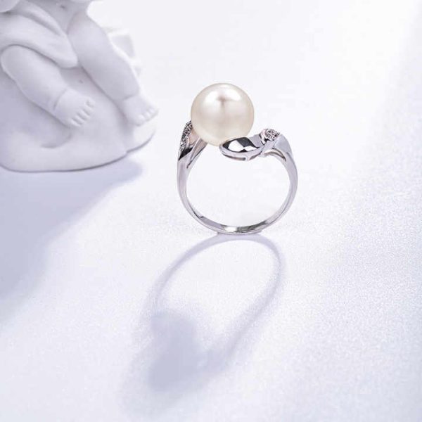 S925 Pure Silver Pearl Ring, Female Niche Design, Light Luxury, High-end Feeling, Cool Style, Instagram Trendy Fashion