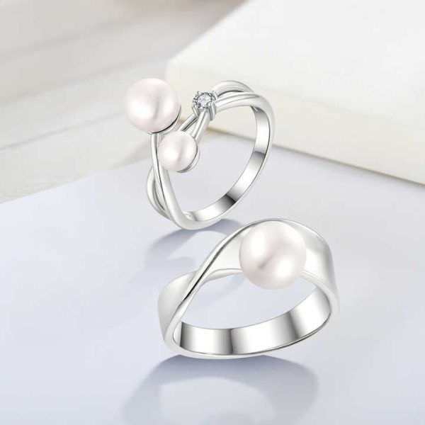 Yh Jewellery Fashion Design Jewelry 925 Sterling Silver Zircon Rings Fine Jewelry Wholesale Delicate Natural Pearl Ring