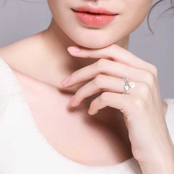 Yh Jewellery Fashion Design Jewelry 925 Sterling Silver Zircon Rings Fine Jewelry Wholesale Delicate Natural Pearl Ring