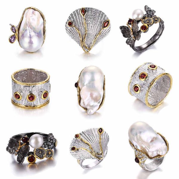 Designs Designed 925 Sterling Silver Rings Aesthetic Jewelry High Quality Handmade Pearl Wholesale Vintage Women's Perfect