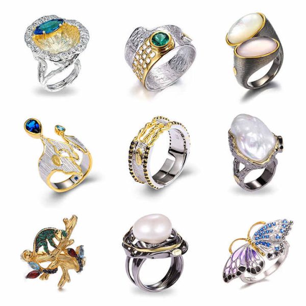 Designs Designed 925 Sterling Silver Rings Aesthetic Jewelry High Quality Handmade Pearl Wholesale Vintage Women's Perfect