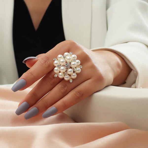 Factory Direct Fashion Jewelry Ring Adjustable Open Freshwater Pearl Ring