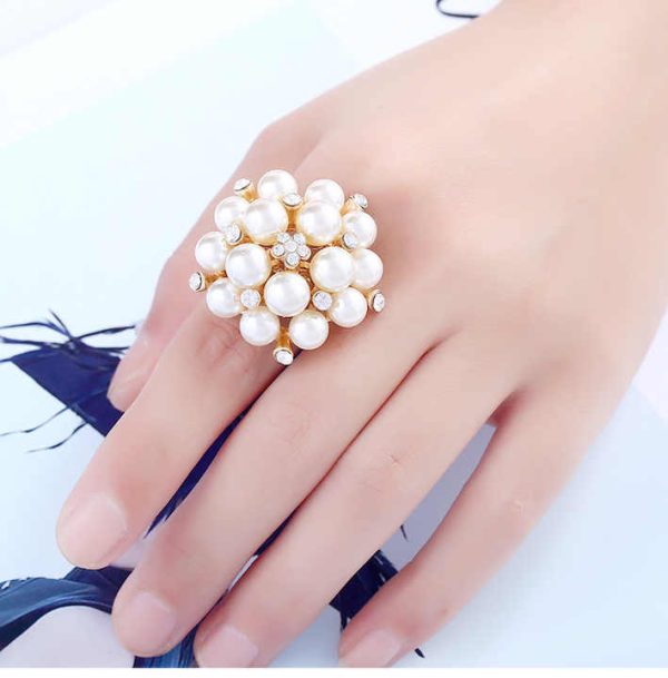 Factory Direct Fashion Jewelry Ring Adjustable Open Freshwater Pearl Ring