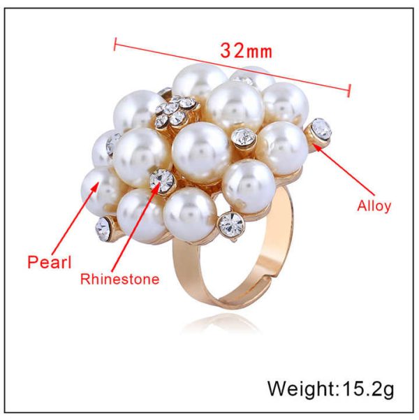 Factory Direct Fashion Jewelry Ring Adjustable Open Freshwater Pearl Ring