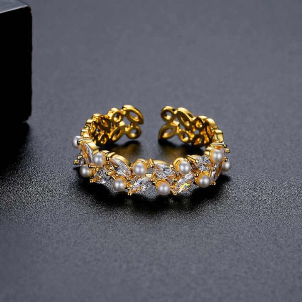XY Fashion New Arrival Korean Style Adjustable Open Pearl Ring for Women Direct from Factory