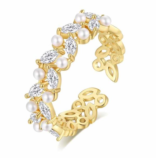 XY Fashion New Arrival Korean Style Adjustable Open Pearl Ring for Women Direct from Factory
