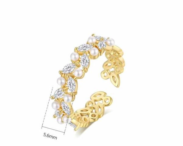 XY Fashion New Arrival Korean Style Adjustable Open Pearl Ring for Women Direct from Factory
