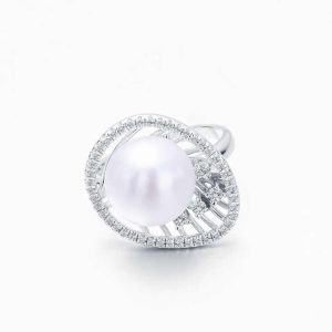 S925 Pure Silver Pearl Ring, Female Niche Design, Light Luxury, High-end Feeling, Cool Style, Instagram Trendy Fashion