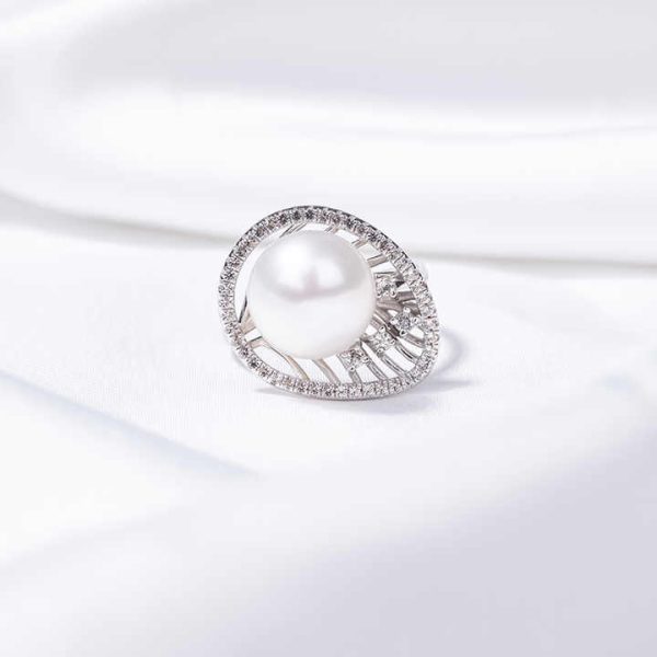S925 Pure Silver Pearl Ring, Female Niche Design, Light Luxury, High-end Feeling, Cool Style, Instagram Trendy Fashion