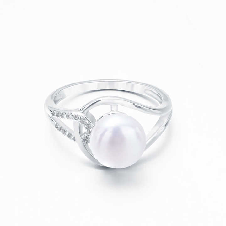 S925 Pure Silver Pearl Ring, Female Niche Design, Light Luxury, High-end Feeling, Cool Style, Instagram Trendy Fashion