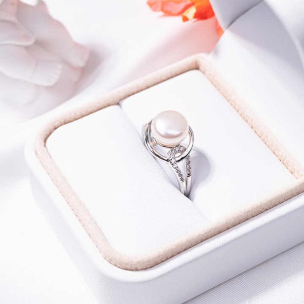 S925 Pure Silver Pearl Ring, Female Niche Design, Light Luxury, High-end Feeling, Cool Style, Instagram Trendy Fashion